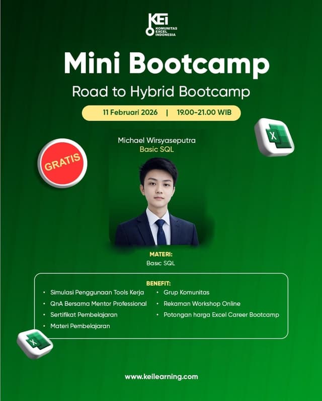 Mini Bootcamp — Road to Hybrid Bootcamp — Komunitas Excel Indonesia (KEI) di Online